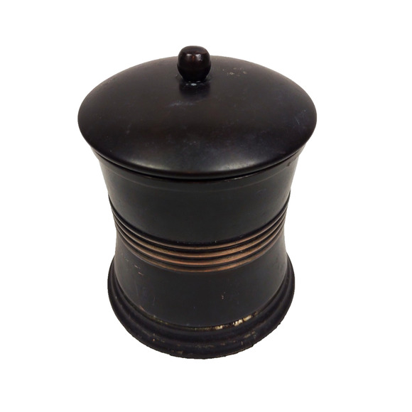 Lexington Oil Rubbed Bronze Metal Cotton Ball Qtip Holder Bath Decor 4.5" India - Picture 5 of 7